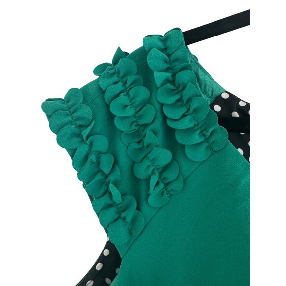 Sandra Darren Green Ruffled Sheath Dress Size 24W 3X Plus New Classic Career - Picture 4 of 9